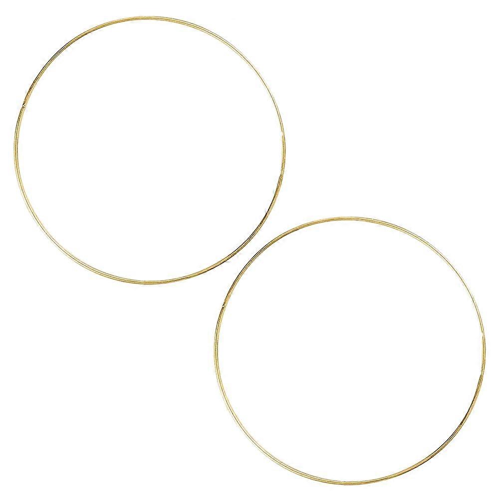 Iron Wreath Frames Circle Ring For Balcony Garden Golden 3MM Non-Deforming Wear-Resistant 2Pcs