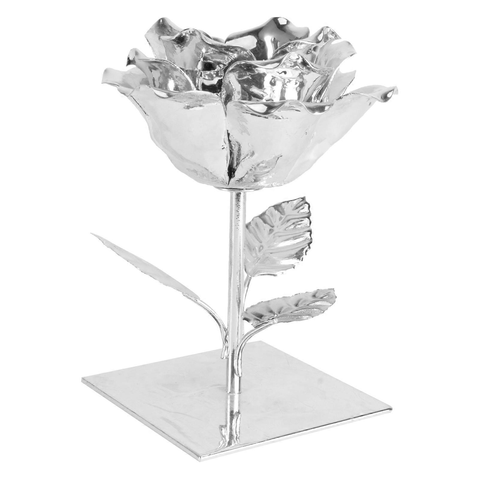 Silver Iron Tealight Holder for Decoration Unique Candle Stand Perfect Centerpiece for Parties 1pc