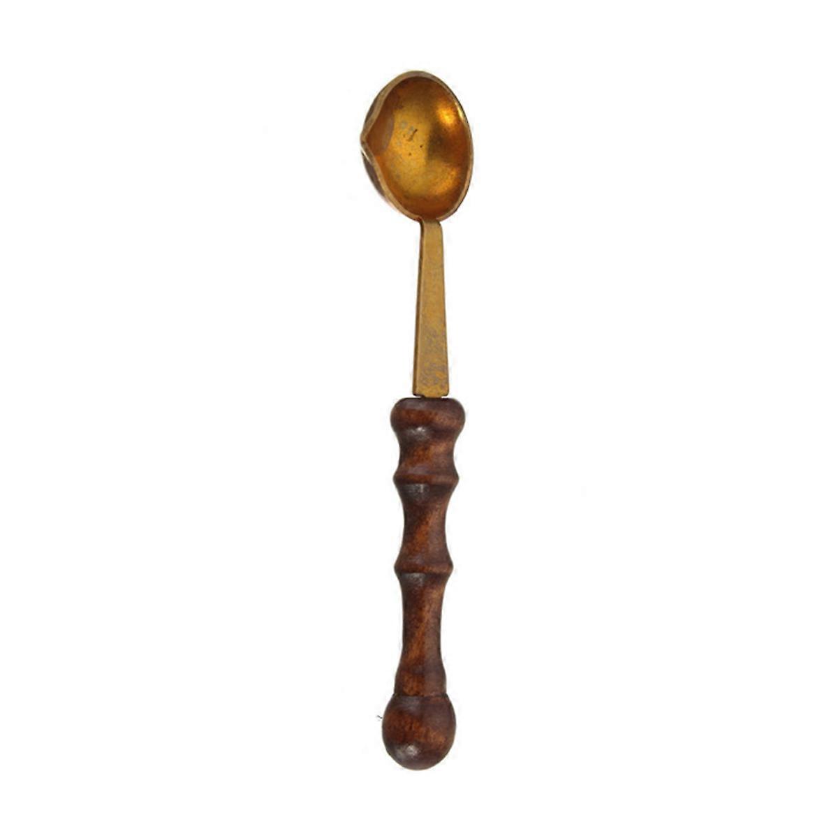 Wax Spoon for Melting Sealing Wax with Brass and Wood Handle Multi Color 1 Piece