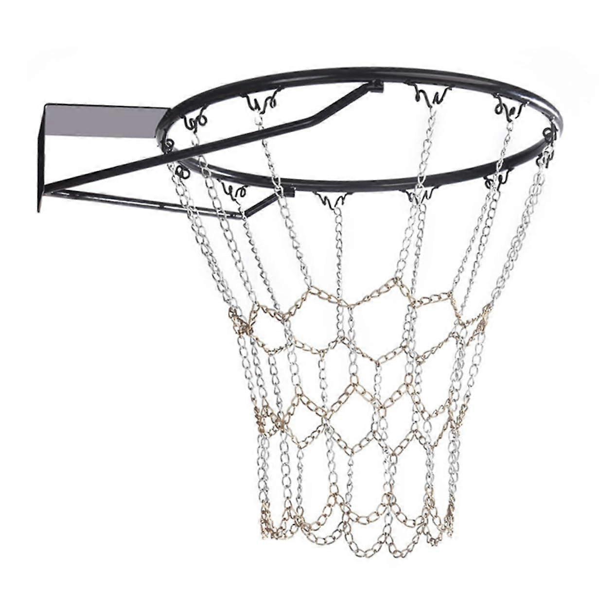 Basketball Net with Iron Chain - Portable Storage Basket for Indoor/Outdoor Basketball, Soccer, Volleyball, Durable and Space-Saving