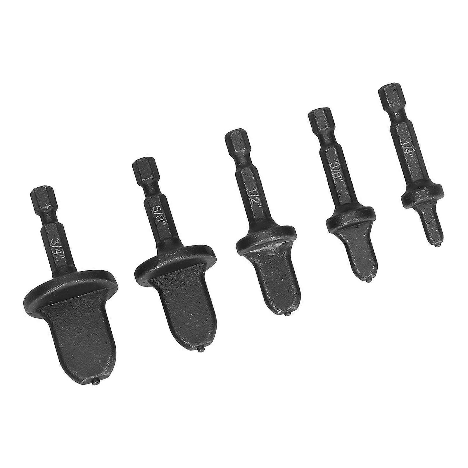Swagging Drill Bit Set for Tools 5pcs Steel Flaring Expander Kit for Air Conditioner Installation, Metal Hex, Multiple Sizes Ref: 9881