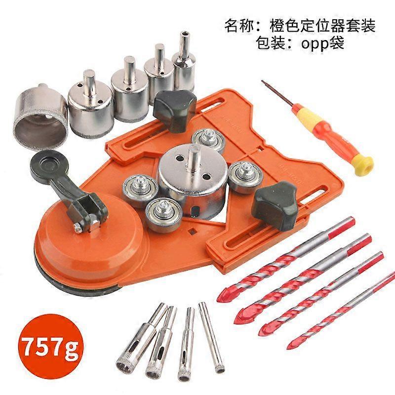 Precision Tile Hole Locator Tool Positioning Borehole Tool for Home Woodworking Ceramic Glass and Marble Drilling for Accurate Installation Orange