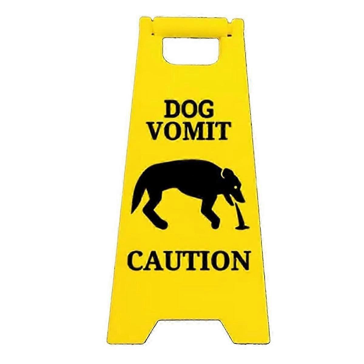 Dog Vomit Warning Sign for Desk and Office Decor