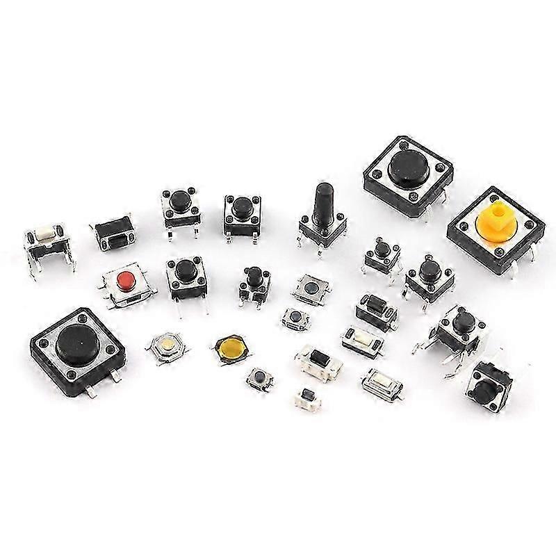 25 Values Tactile Push Button Switch Micro-Momentary Tact Assortment Kit Mini Leaf Switch SMD DIP