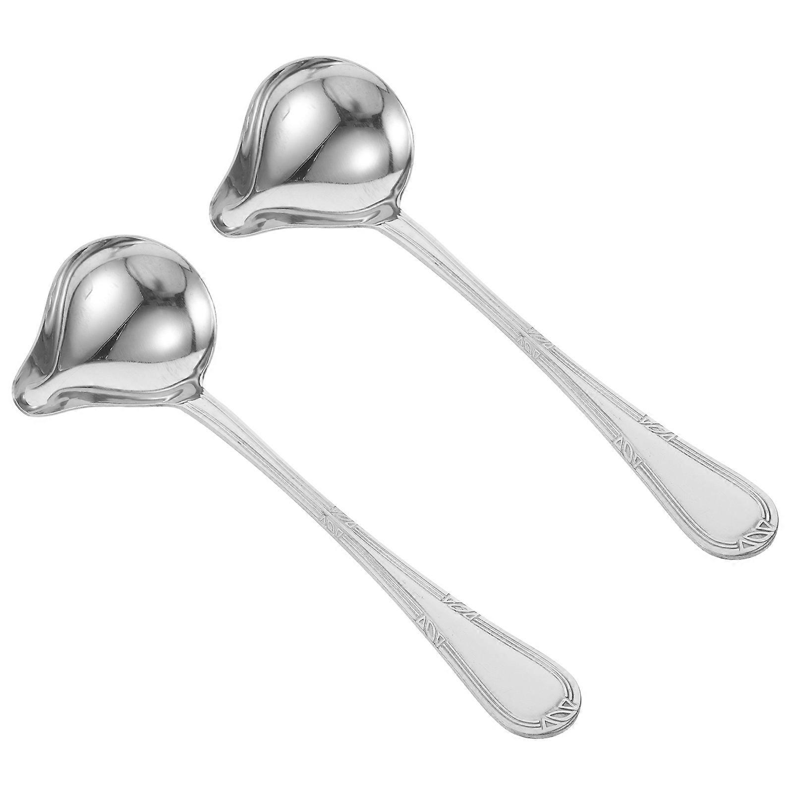Stainless Steel Saucier Spoon with Spout for Kitchen Use Perfect for Gravies Sauces and Soups 5 Inch