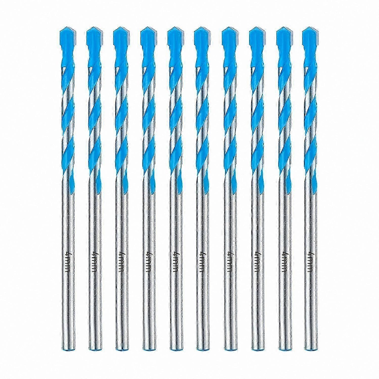 10-Piece 4mm Concrete and Masonry Drill Bit Set, Shockproof Hammer Drill Bits for Drilling Tasks