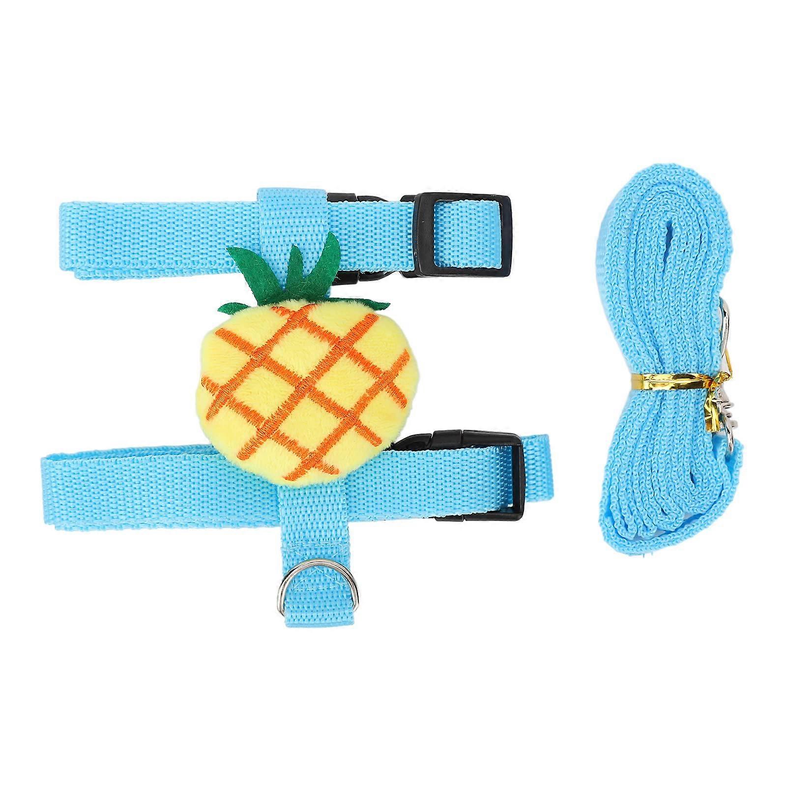Rabbit Harness with Pineapple Design, H-Style Leash for Rabbits and Chinchillas, Size Medium, Comfortable Fit