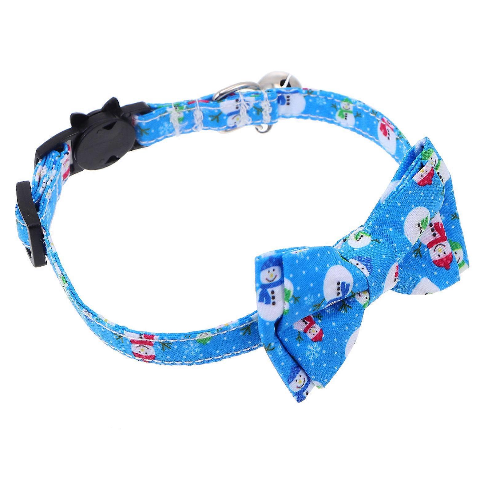 Cat Bowtie Collar For Pet Cats Christmas Theme Party With Blue Color 1Set Photo Prop