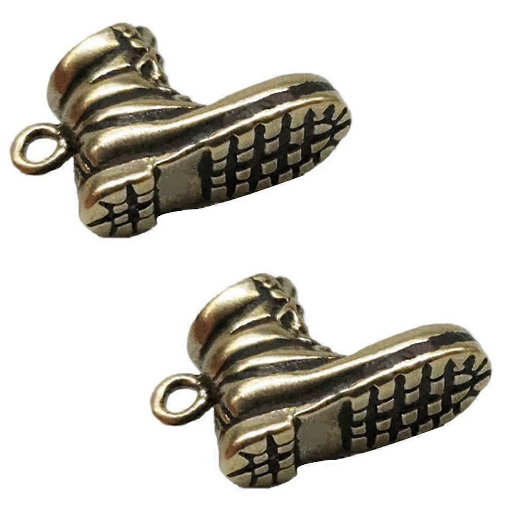 mørkebrun messing høy hæl sko form dekorasjoner for DIY veske anheng nøkkelring 2 stk