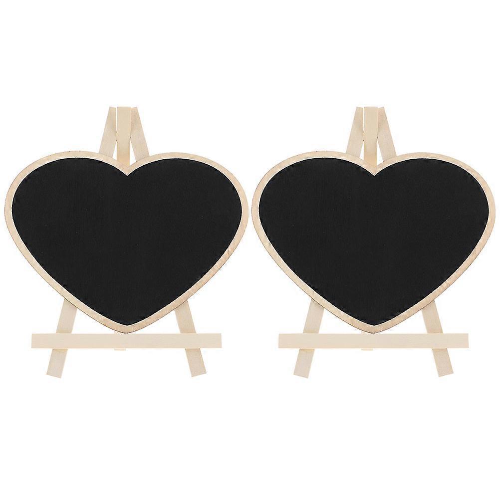 Mini Chalk Board Display For Children And Guests In Multi Color 23X15CM Heart Shaped Sign Board 2Pcs