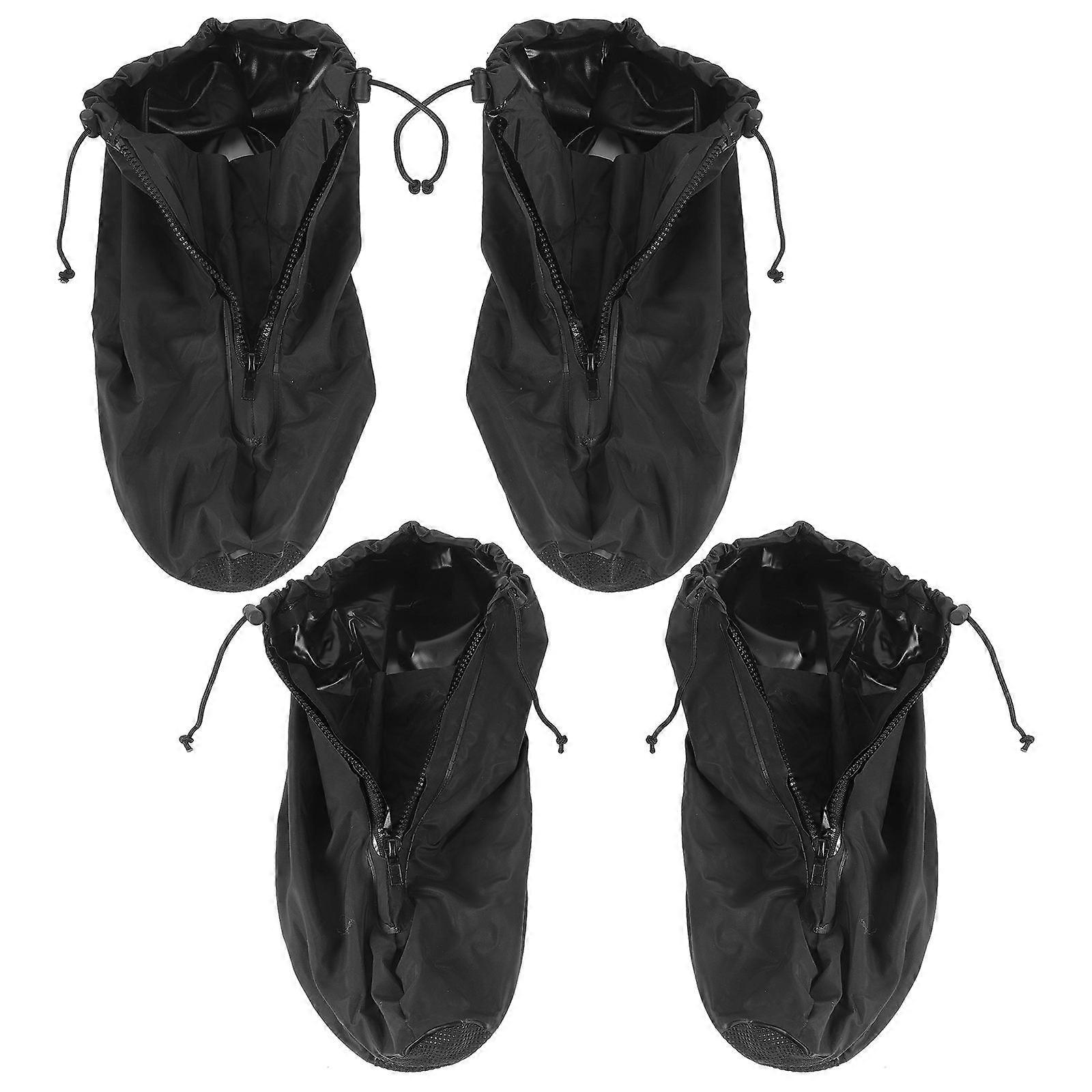 Dust-Proof Reusable Shoe Protector Covers For Conditions Black One Size Design 2 Pairs