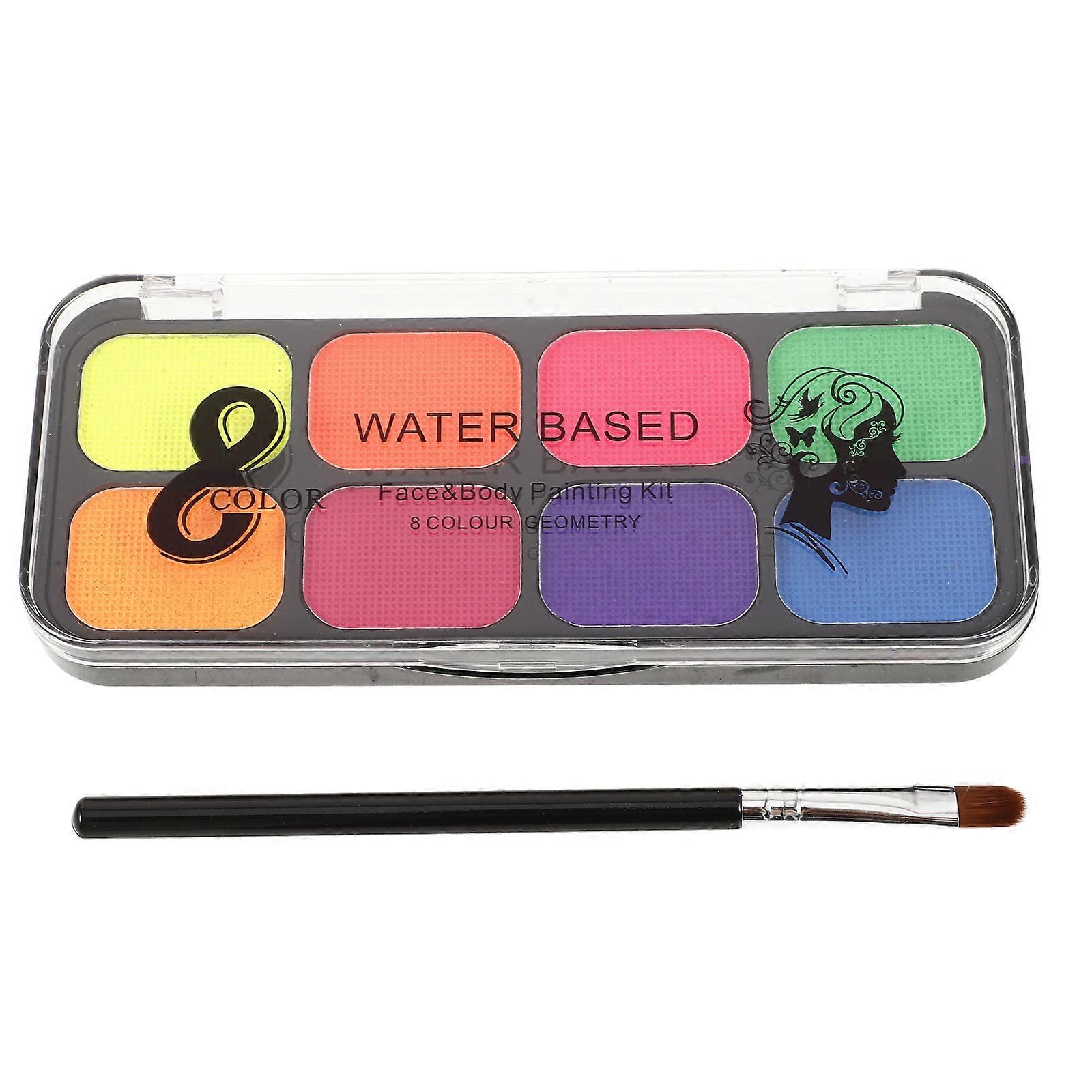 8-Color Face Makeup Paint Kit 1 Set Water-Based Pigment Great For Face Painting Festivals And Theatrical Performances