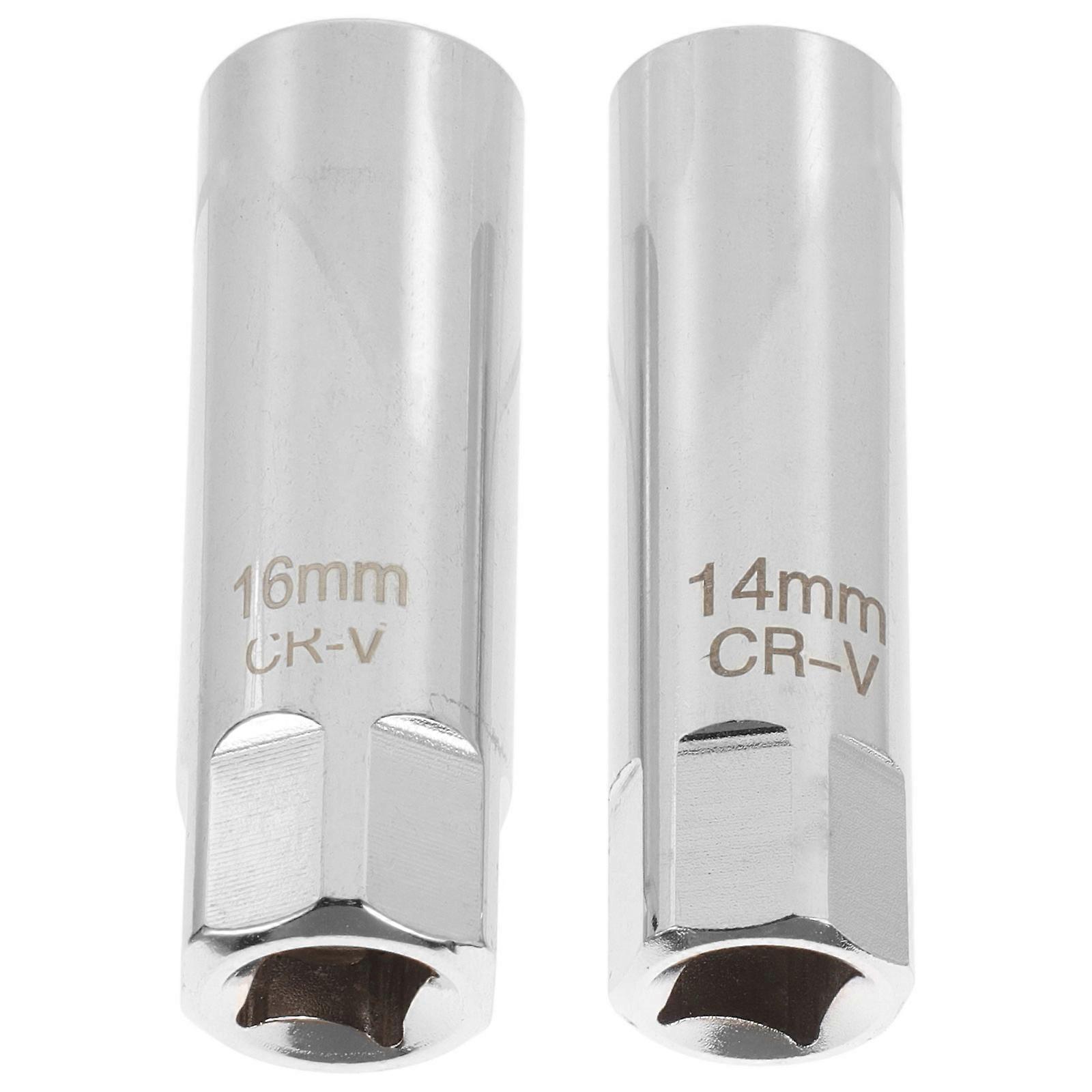 High Performance Magnetic Spark Plug Socket Set 2pcs Lightweight Chrome Vanadium Drive Tool for Easy Plug Removal