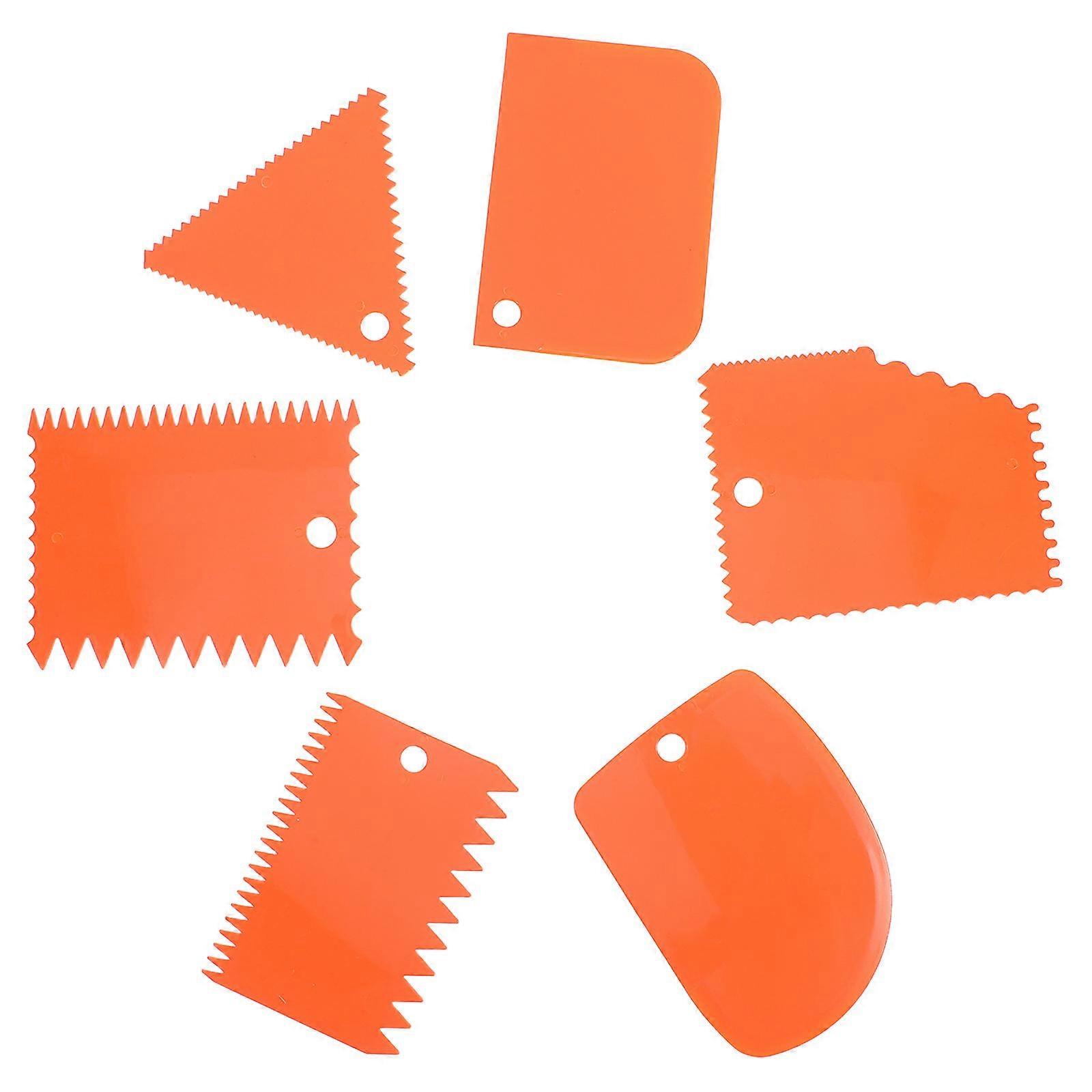 Orange Cake Tools for Smoothing Icing with 6Pcs Decorating Spatulas