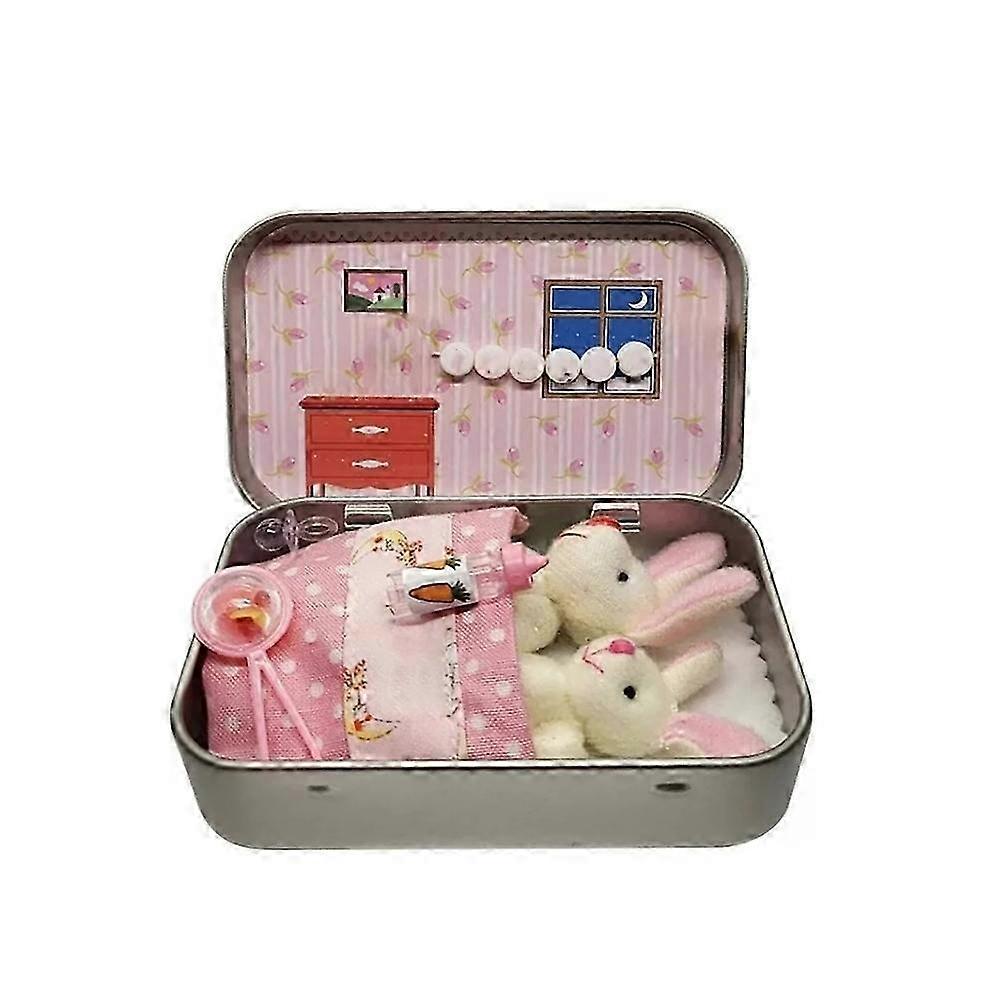 Păpușă de iepuraș de pluș, Mini Hug Rabbit Cadouri de Paște drăguțe pentru copii cu accesorii