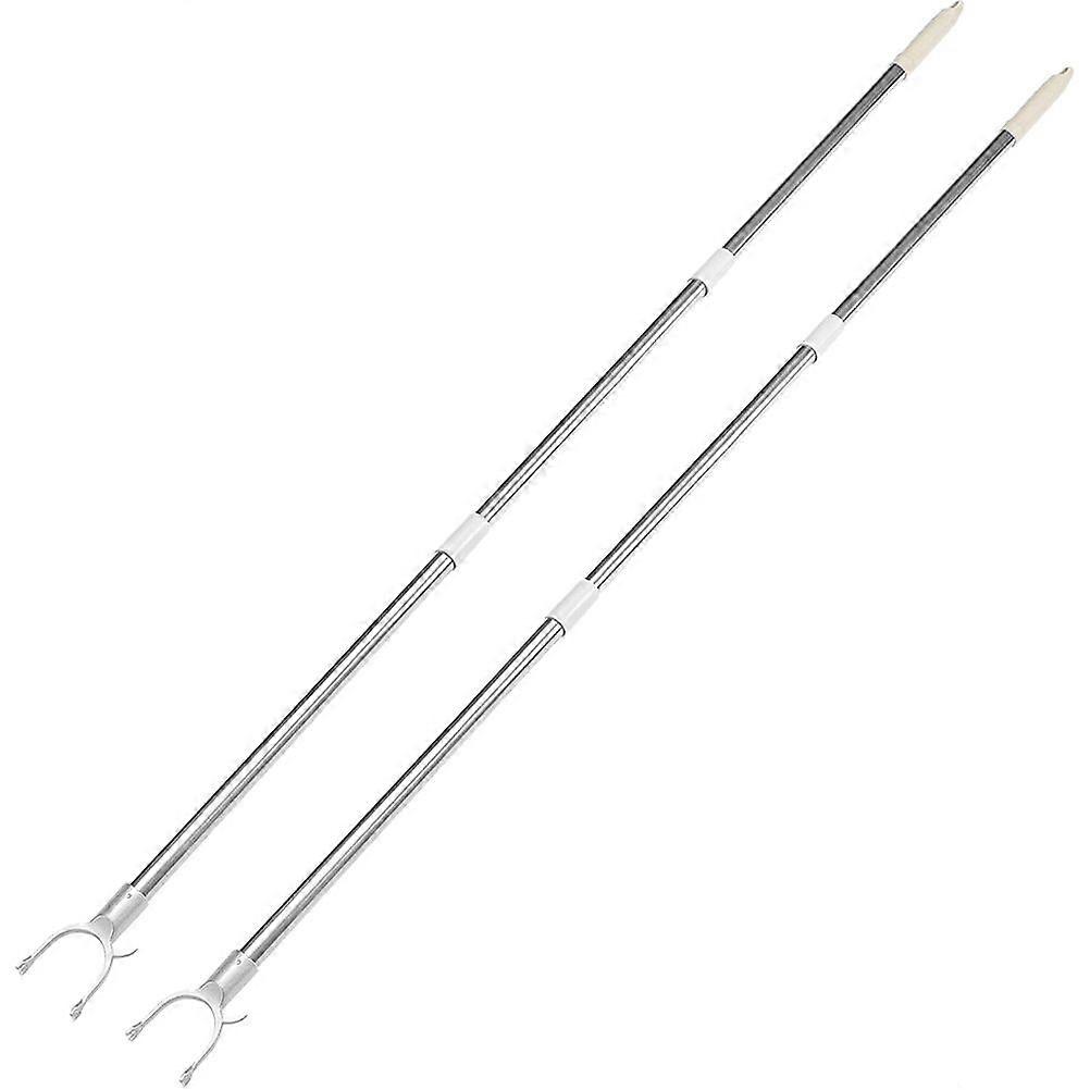2pcs Splicable Clothesline Rod Clothes Reaching Rods Adjustable Reaching Pole