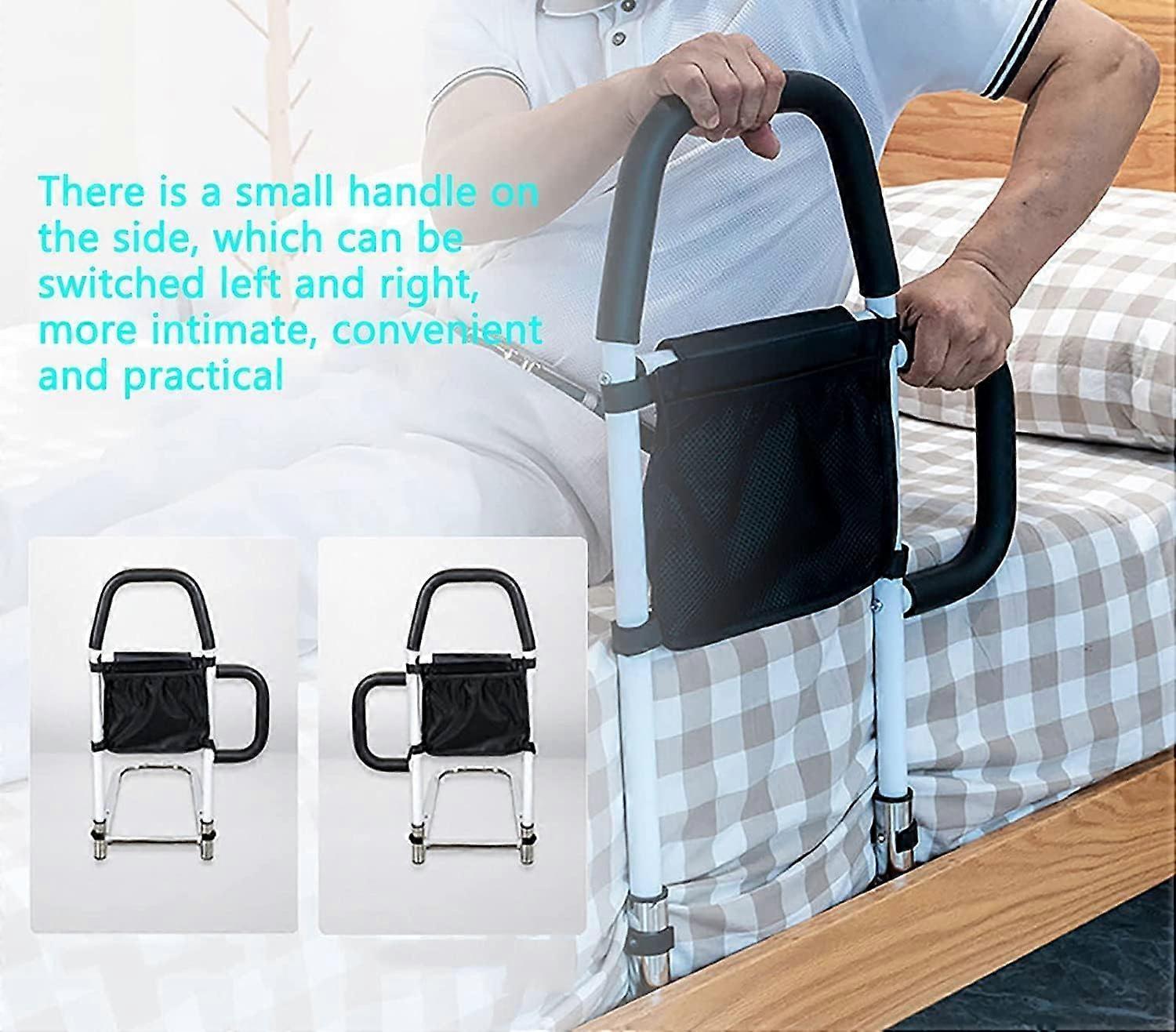 Steel Bed Railing Bed Support Bar, Removable Armrest, With Storage Bag ...