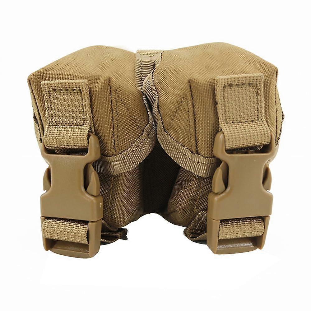 Double Grenade Pouch, Tactical Accessory Pouches, Molle Small Tool Bag for Hunting Shooting khaki