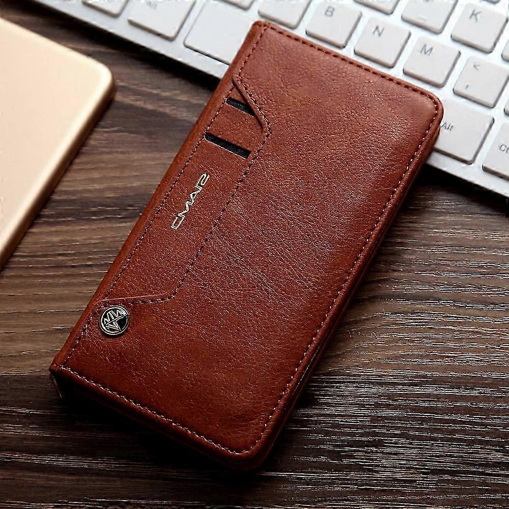 CMAI2 Litchi Grain Auto-absorbed Leather Wallet Stand Case for iPhone SE (2020)/SE (2022)/8/7 4.7 inch