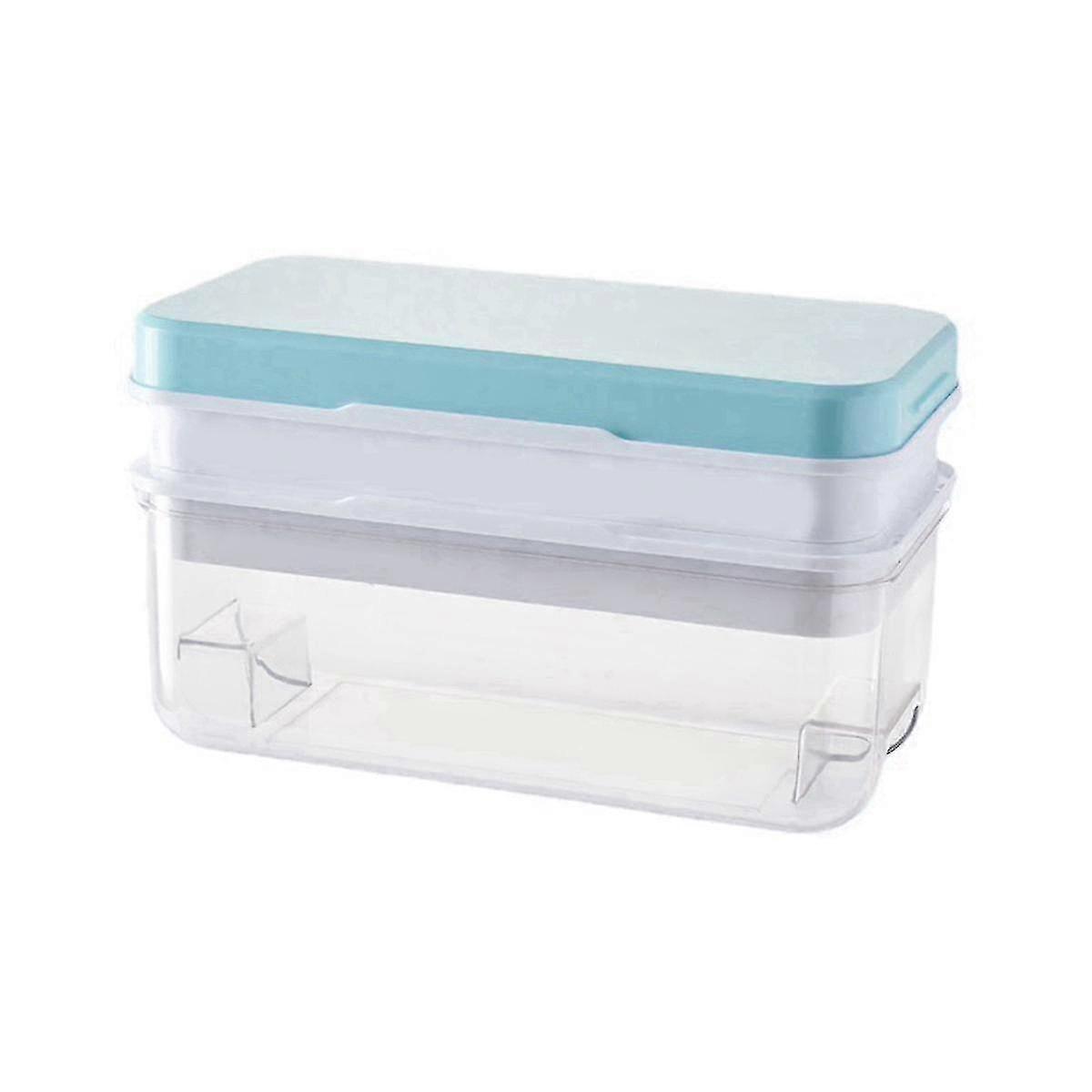 Ice Cube Tray with Lid and Bin for Freezer - 64 Piece Press Type Easy Release Ice Cube Molds Tray