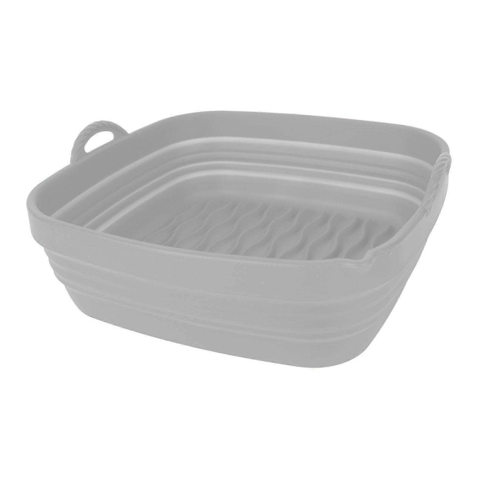 Reusable Fryer Liners Square Silicone Basket with Wave Grain Design for Home Baking, Camping, and BBQ
