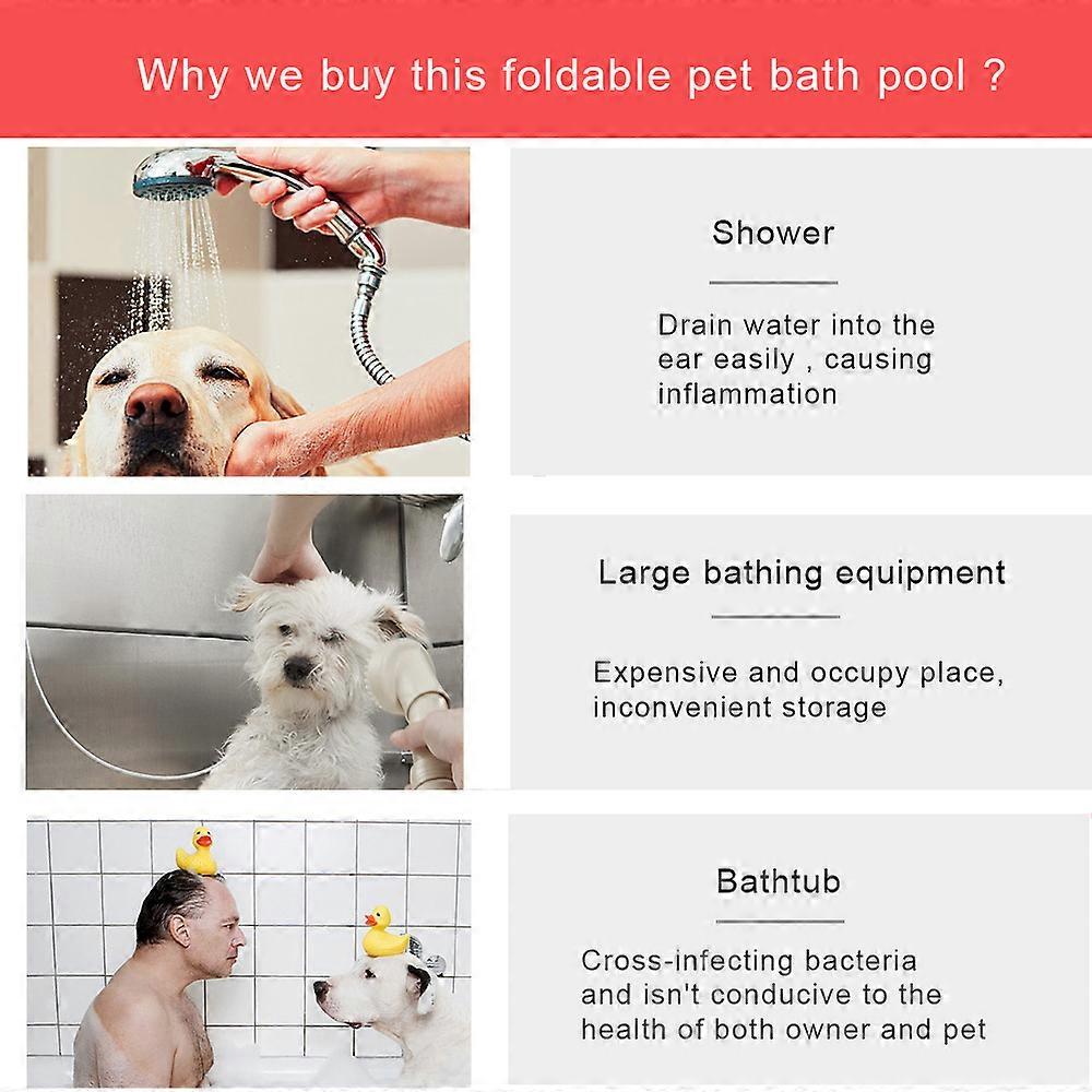 Foldable Pet Bath Pool Collapsible Dog Pool Pet Bathing Tub Pool for Dogs Cats