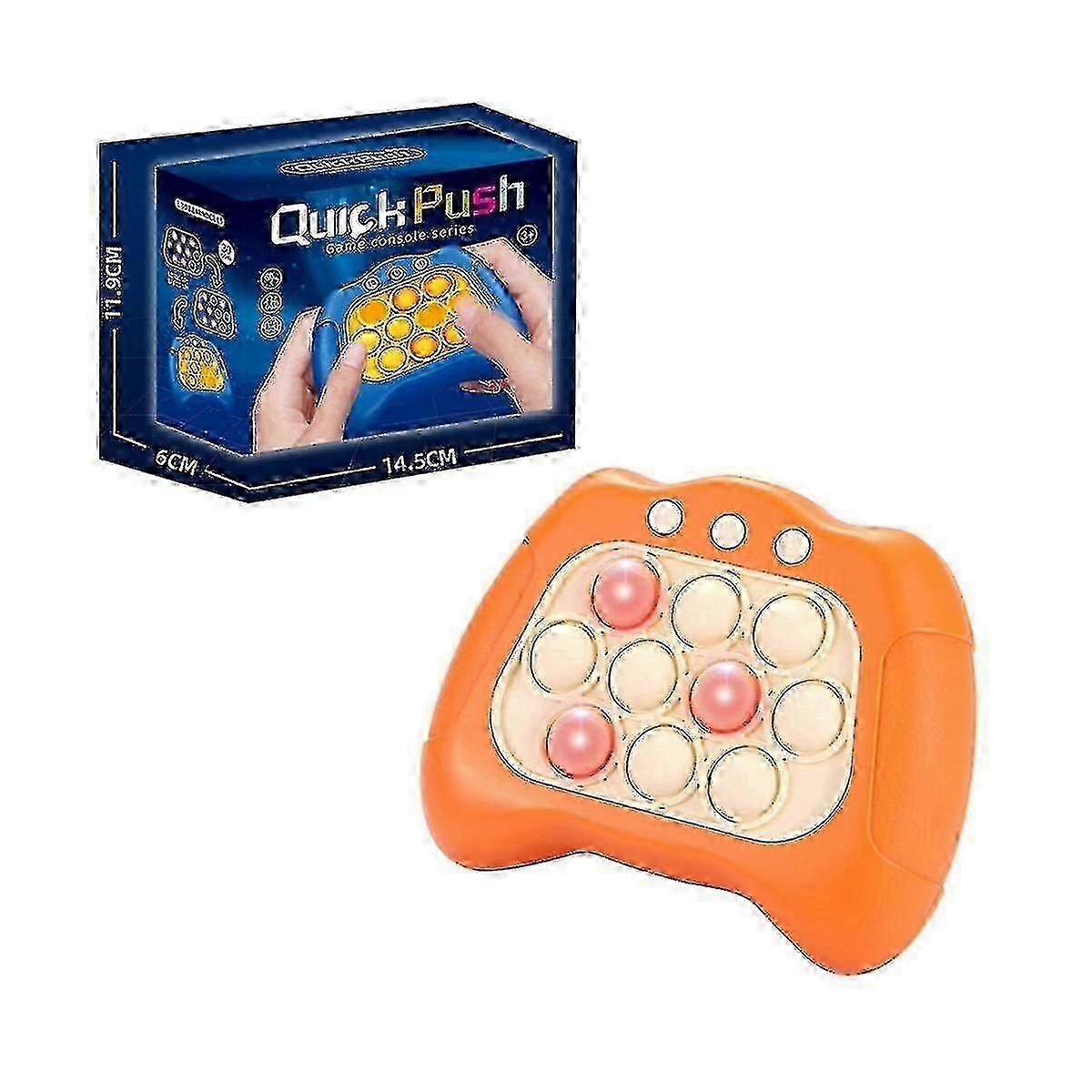 Electronic Game Light Push Bubble Poplight Fidget Game Speed Quick Push Up Bubble Stress Toy Orange