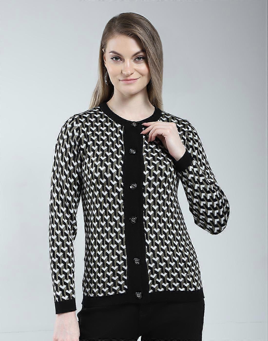 Monte Carlo Women Woolen Full Sleeve Button Closure Regular Fit Cardigan