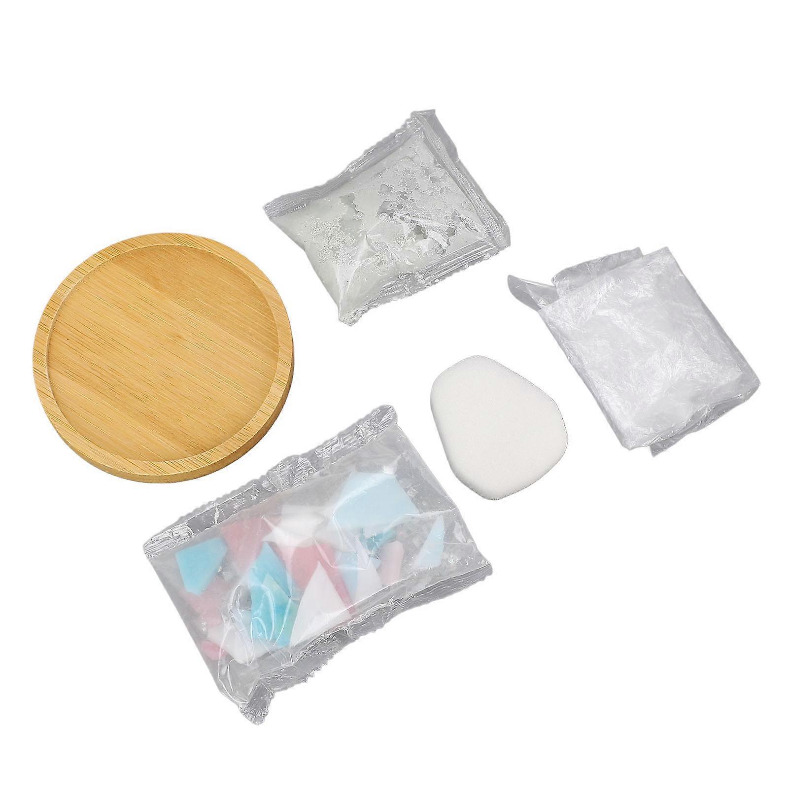 Handmade Mosaic Coaster Kit with Bamboo & Sponge Powder Blue