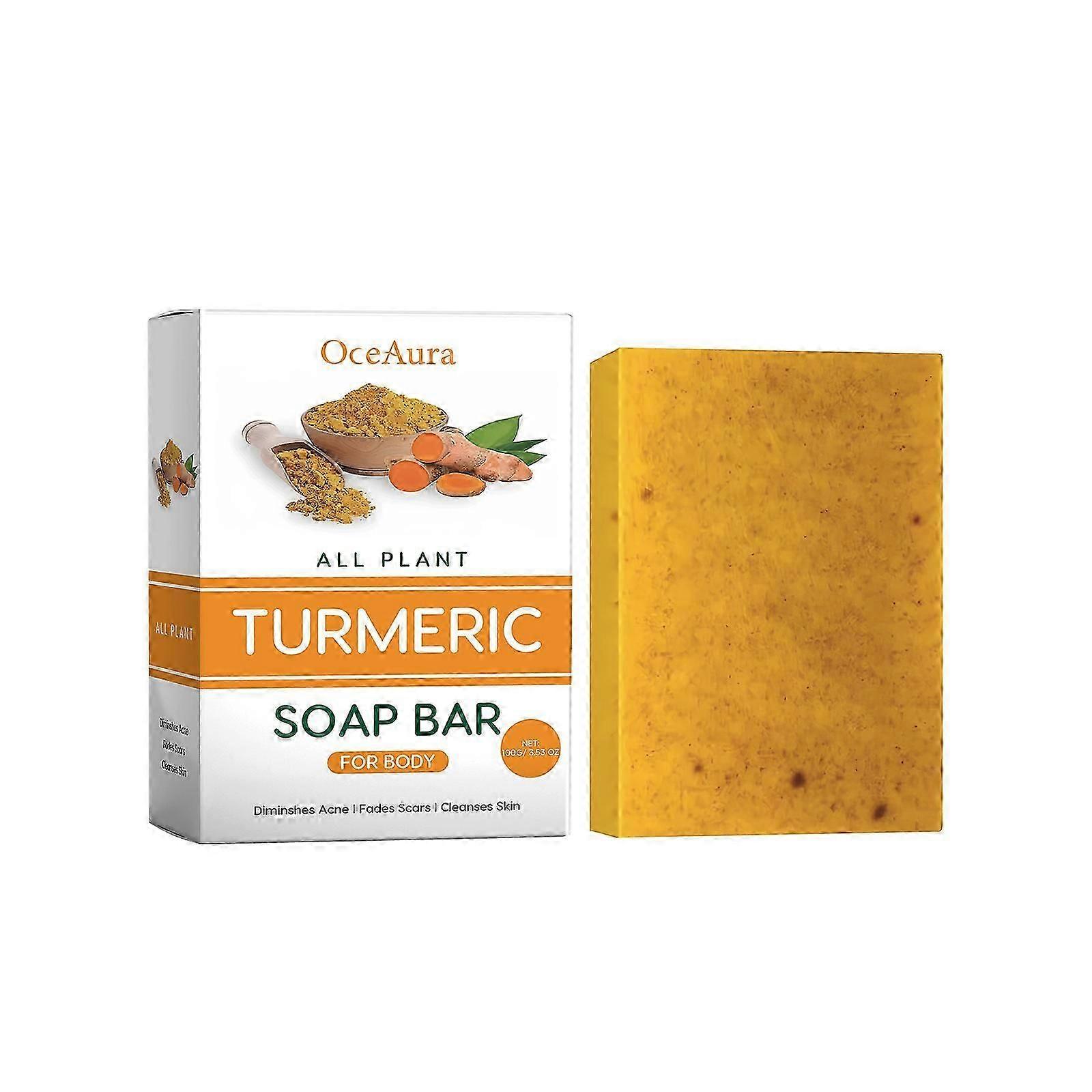 OCEANA Lemon Turmeric Curcumin Acid Soap for Deep Body Cleansing, Moisturizing, Refreshing Oil Control Bath Soap