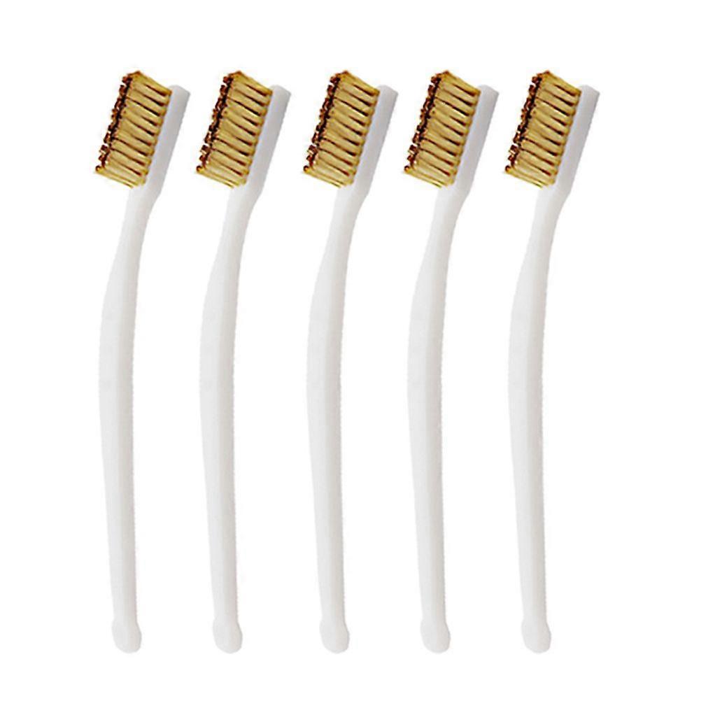 5pcs Plastic Handle Wire Brush Copper Scratch Brush for Cleaning Welding Slag and Rust
