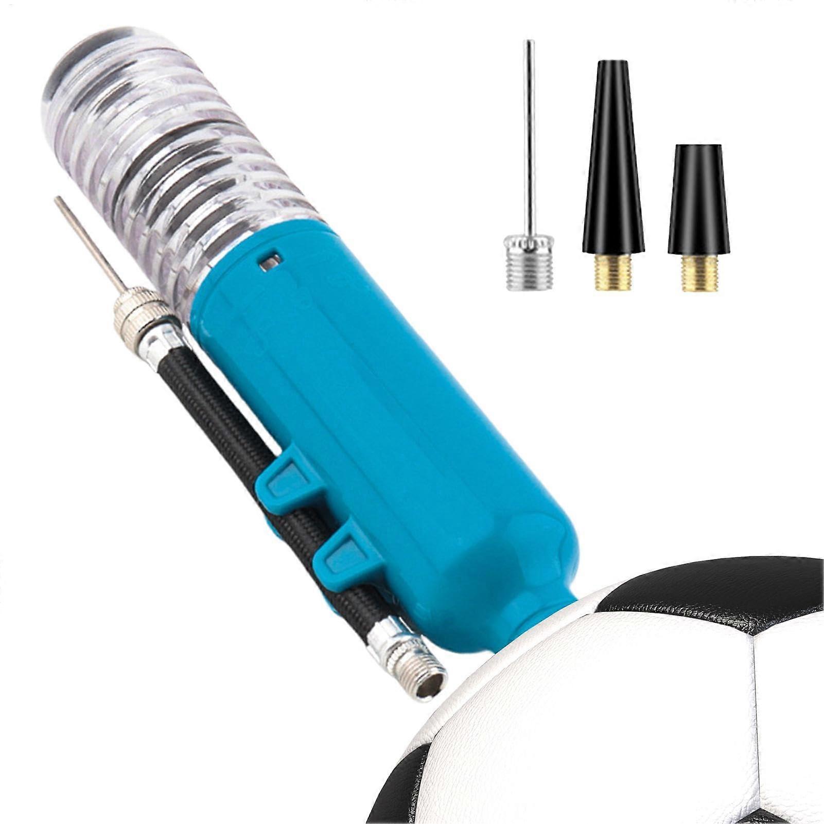 Portable Ball Air Pump Handheld Manual Inflator For Footballs, Basketballs, Volleyballs Compact, Easy To Use, Blue