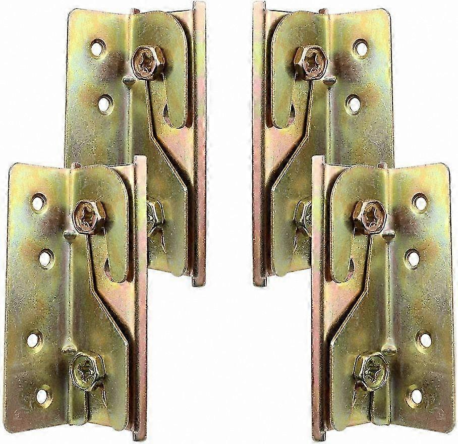4-Pack Durable Rust-Free Bed Rail Brackets with Mounting Screws for Easy Assembly