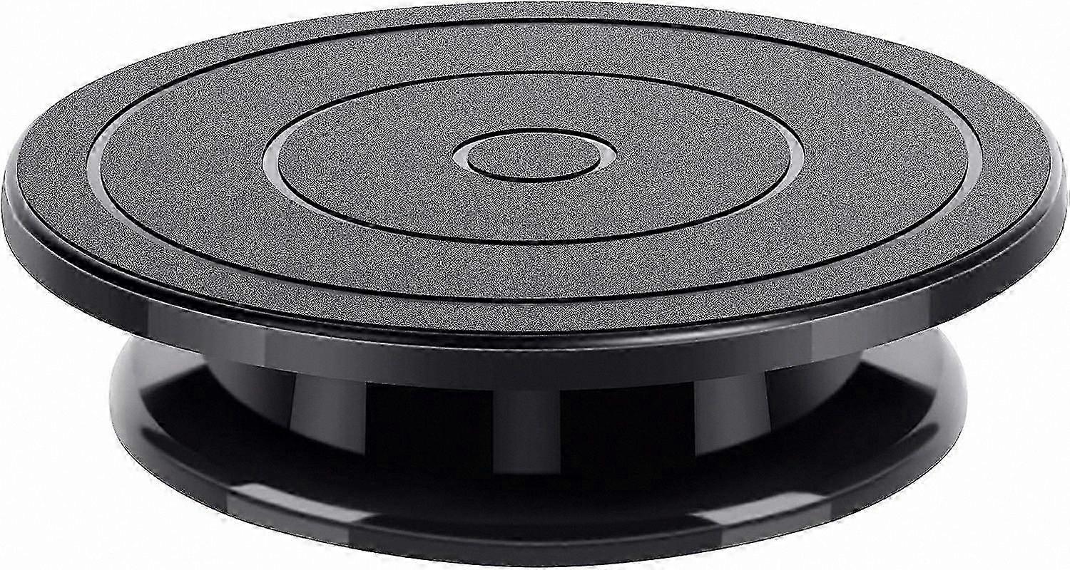 11 Inch Rotating Craft Turntable for Cake Decorating and Painting Projects, Lightweight Black Stand with Smooth Spin Functionality