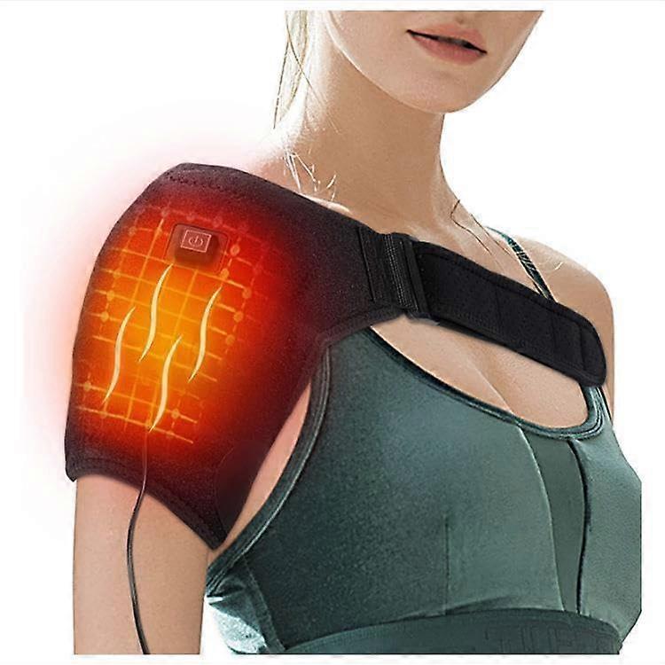Shoulder Heating Pad for Rotator Cuff Pain Relief - 3 Speed Adjustable Temperature Wrap, Soft Material, Comfortable Fit