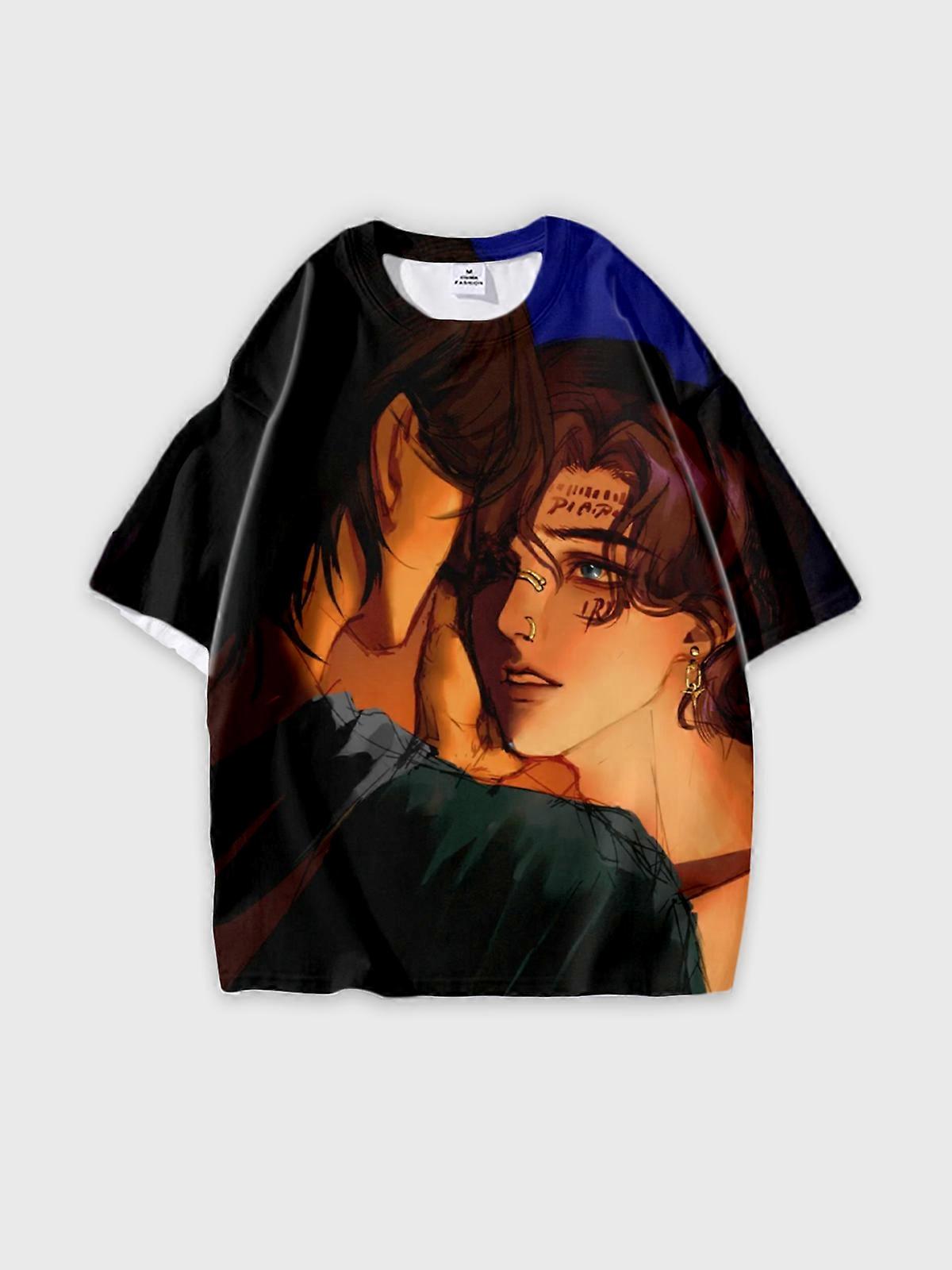 T-Shirt Round Neck, Loose Short Sleeve Sultan’s Game Graphic Tee, Unisex Summer Casual Top V564