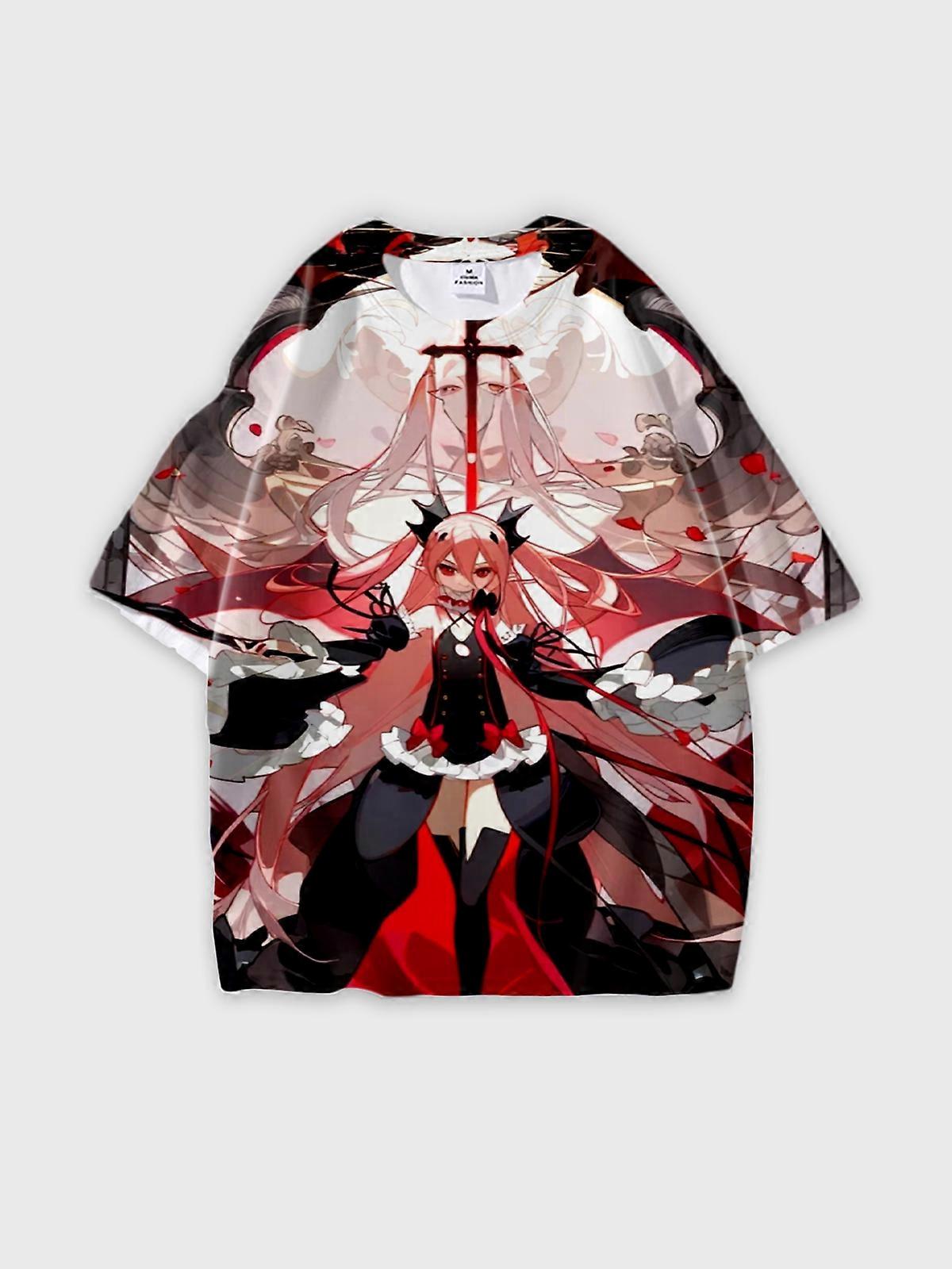 T-Shirt Short Sleeve Round Neck, Summer Casual Loose Graphic Tee, Unisex Seraph of the end Krul Tepes U3171