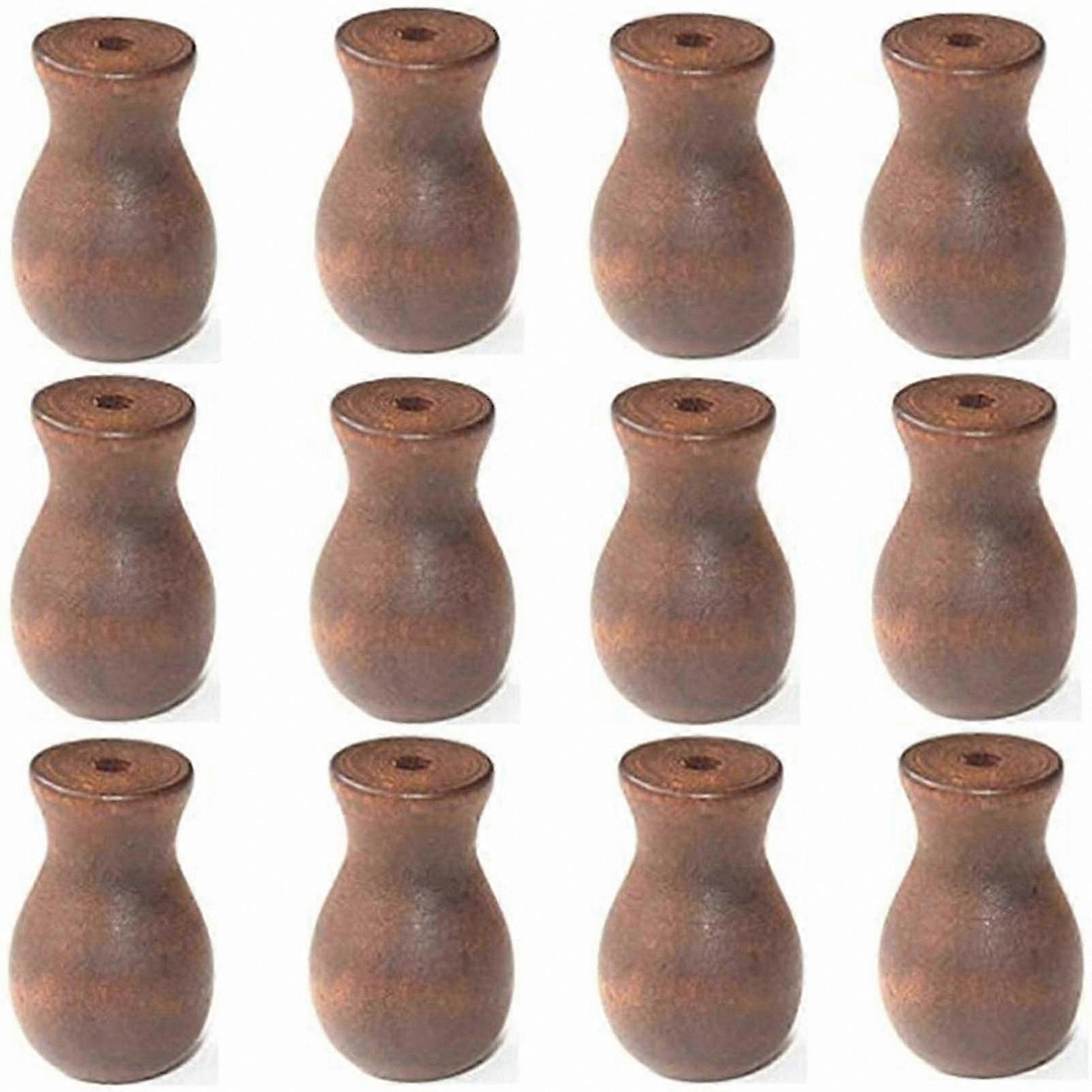 Brown Wooden Tassels for Blinds and Shades, 12-Pack Pull Knobs for Window Coverings