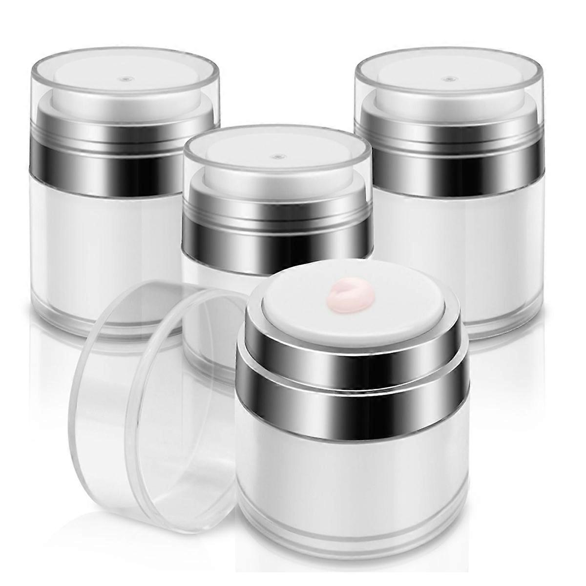Airless Pump Jar, Refillable Cream Jar Vacuum Bottle Travel Size Empty Container for Cream and Loti