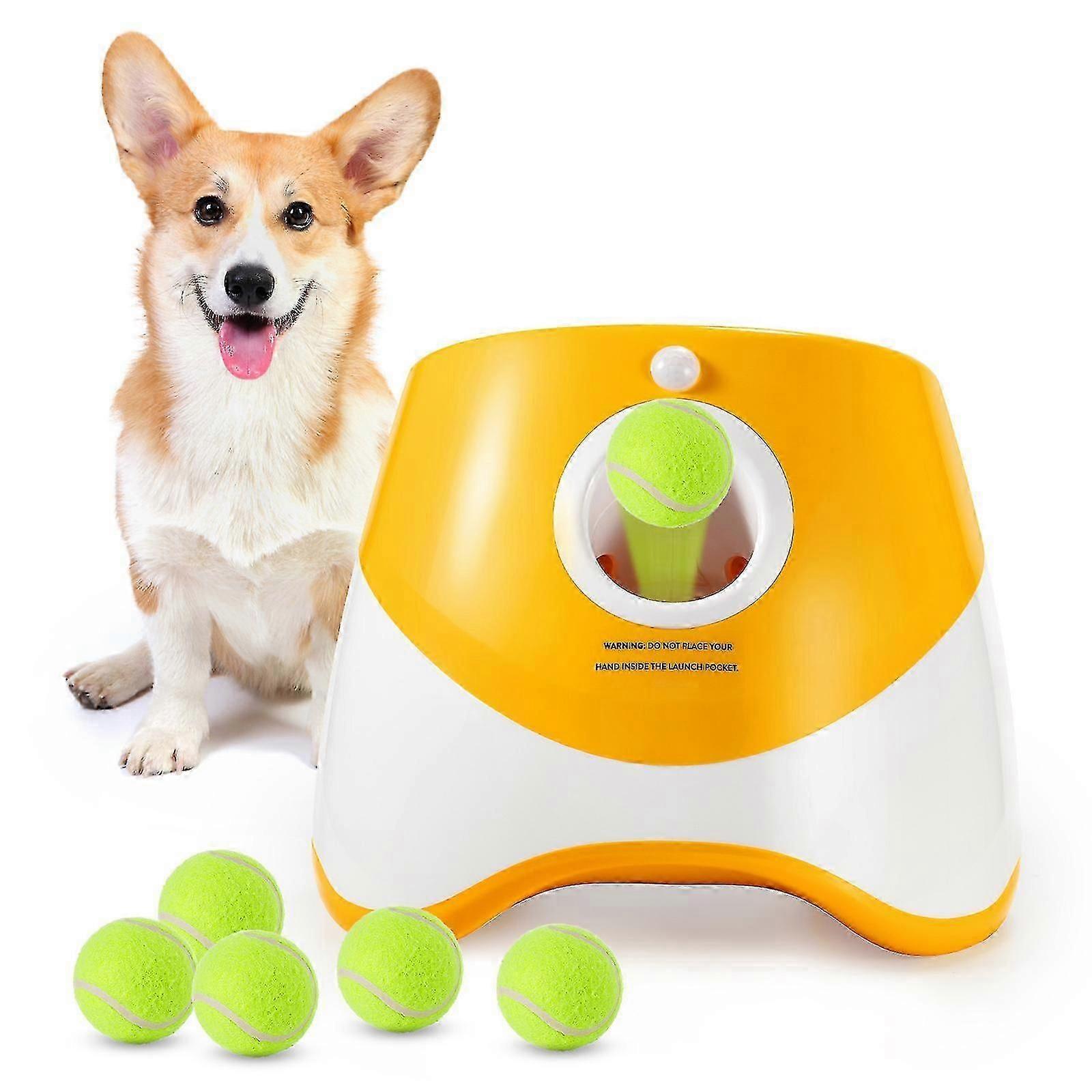 Interactive Automatic Ball Launcher For Dogs, Dog Tennis Ball Throwing Machine For Small Medium Large Size-3/6/9 Balls Included -GSL