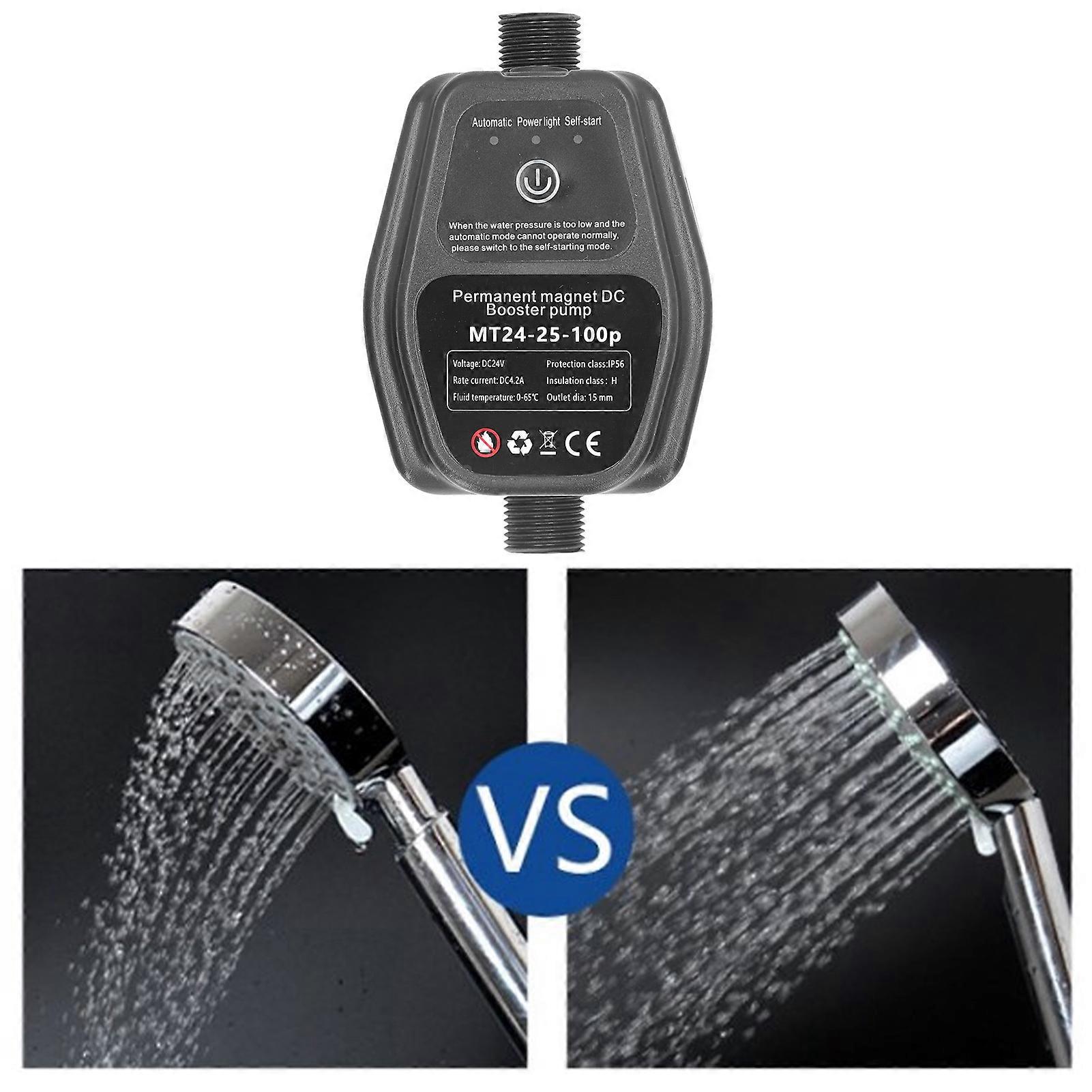 100W 24V Brushless DC Booster Pump 25L/min Black EU Plug