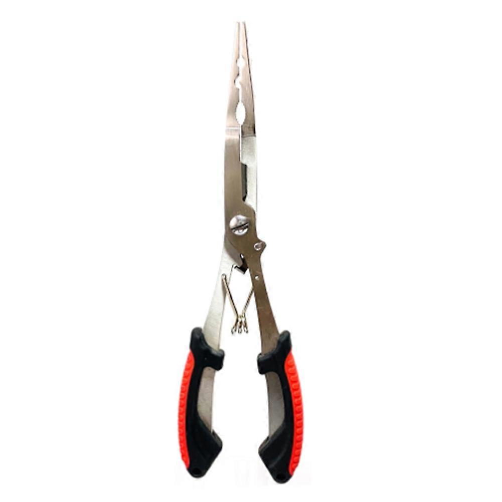 Long Pointed Fish Pliers Ergonomics Anti-Slip Multifunctional Cut Fishing Line Fishing Tied Hooks Pliers
