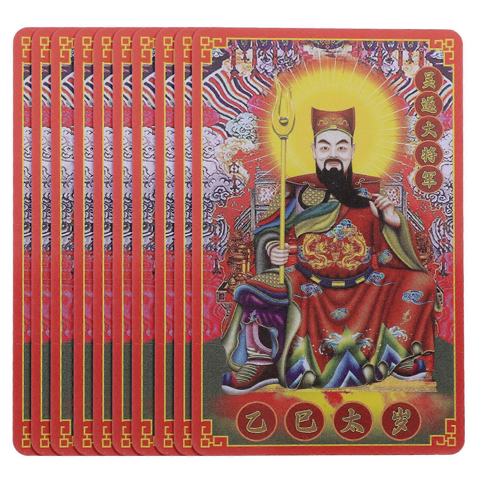 10Pcs Traditional Chinese Craft Taisui Cards for Blessing of Peace Suitable for Year of The Snake Celebration