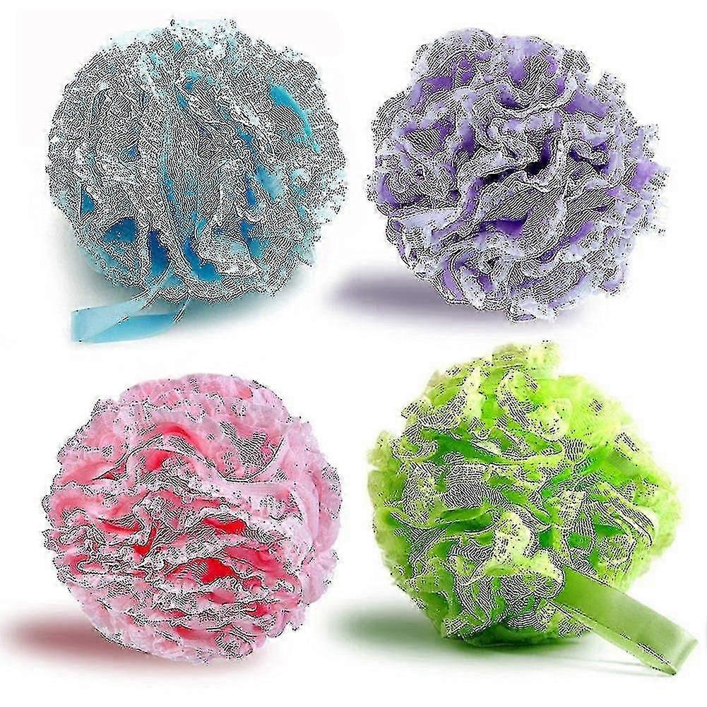 Soft Body Bath Sponge Shower Sponge Soap Sponge Puff 4-pack