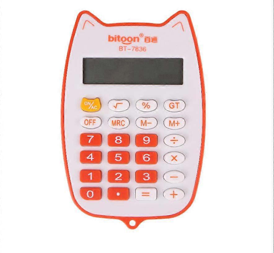 Cute Handheld Calculator For Students, Battery Power Electronic Calculator(orange)