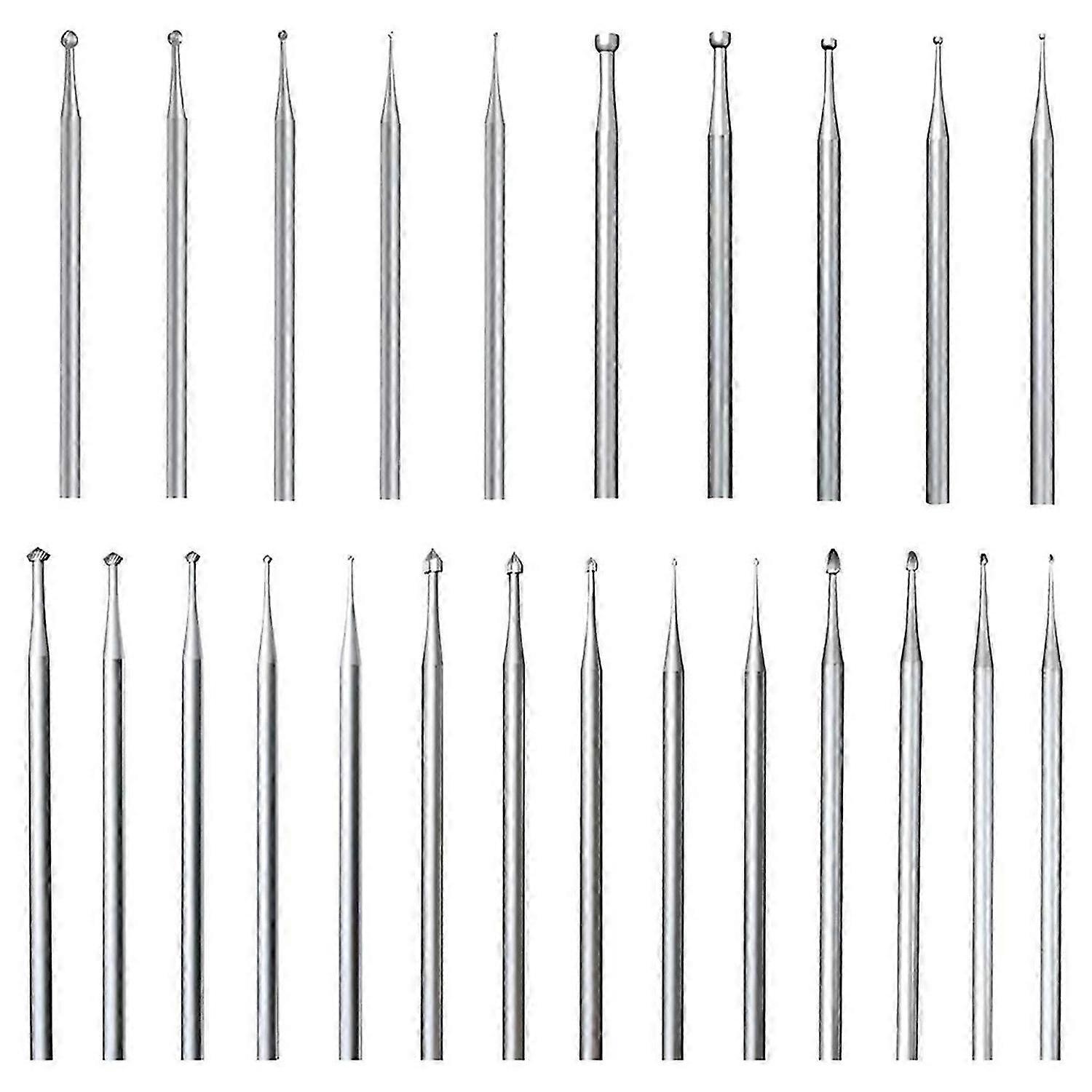 24Pcs 3/32inch Shank Burr Sets,Includes Ball Burs, Stone Setting Bits