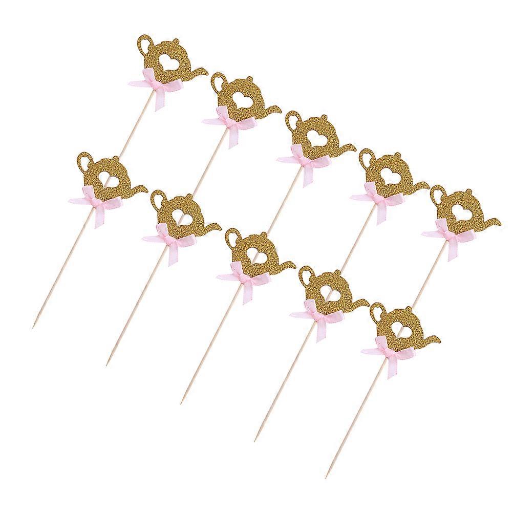 Cake Picks Teapot Shape for 20Pcs Dessert Table Decorative Supplies