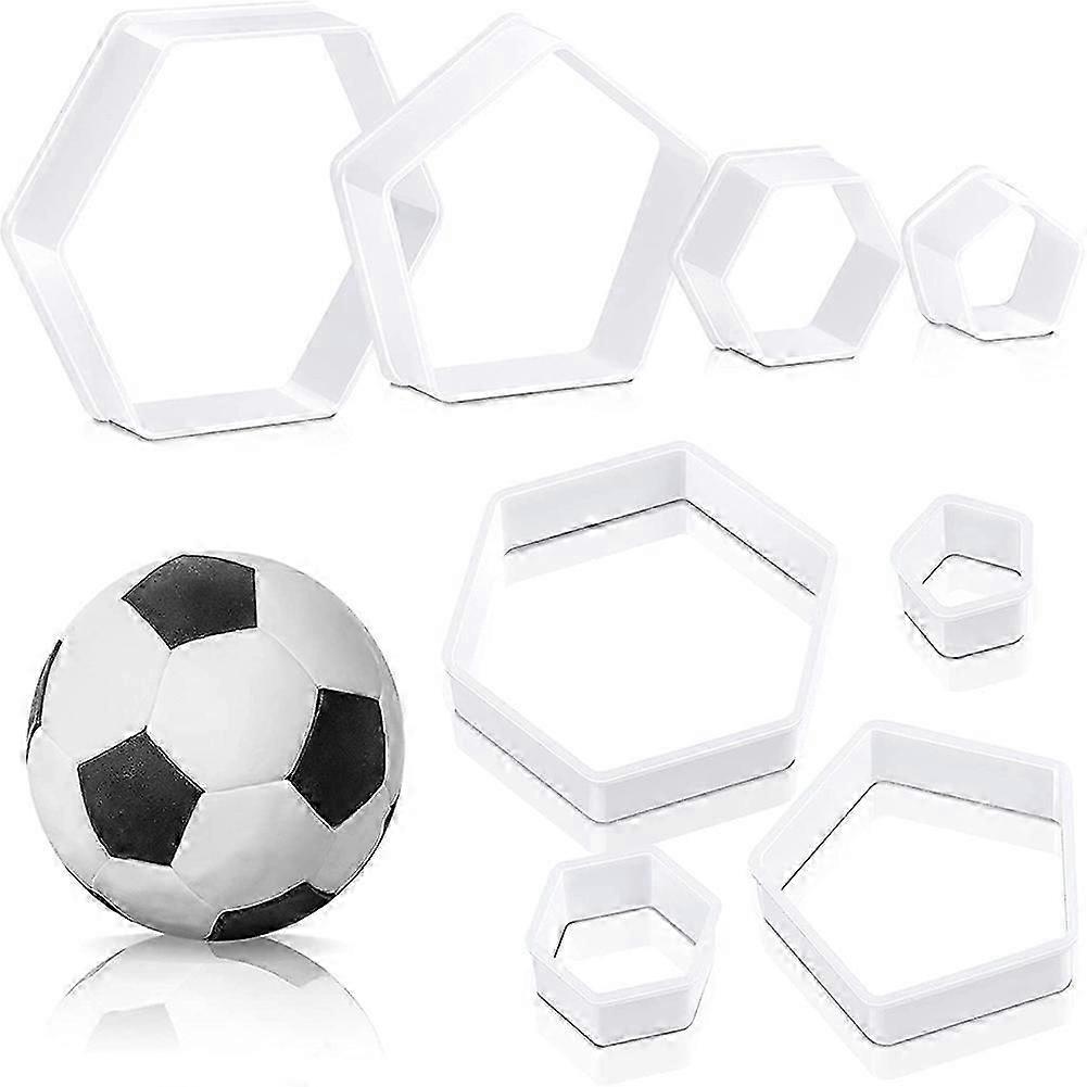 Football Pattern Cookie Cutters Football Cake Fondant Hexagon Cutter for Kitchen DIY Cake Decorating