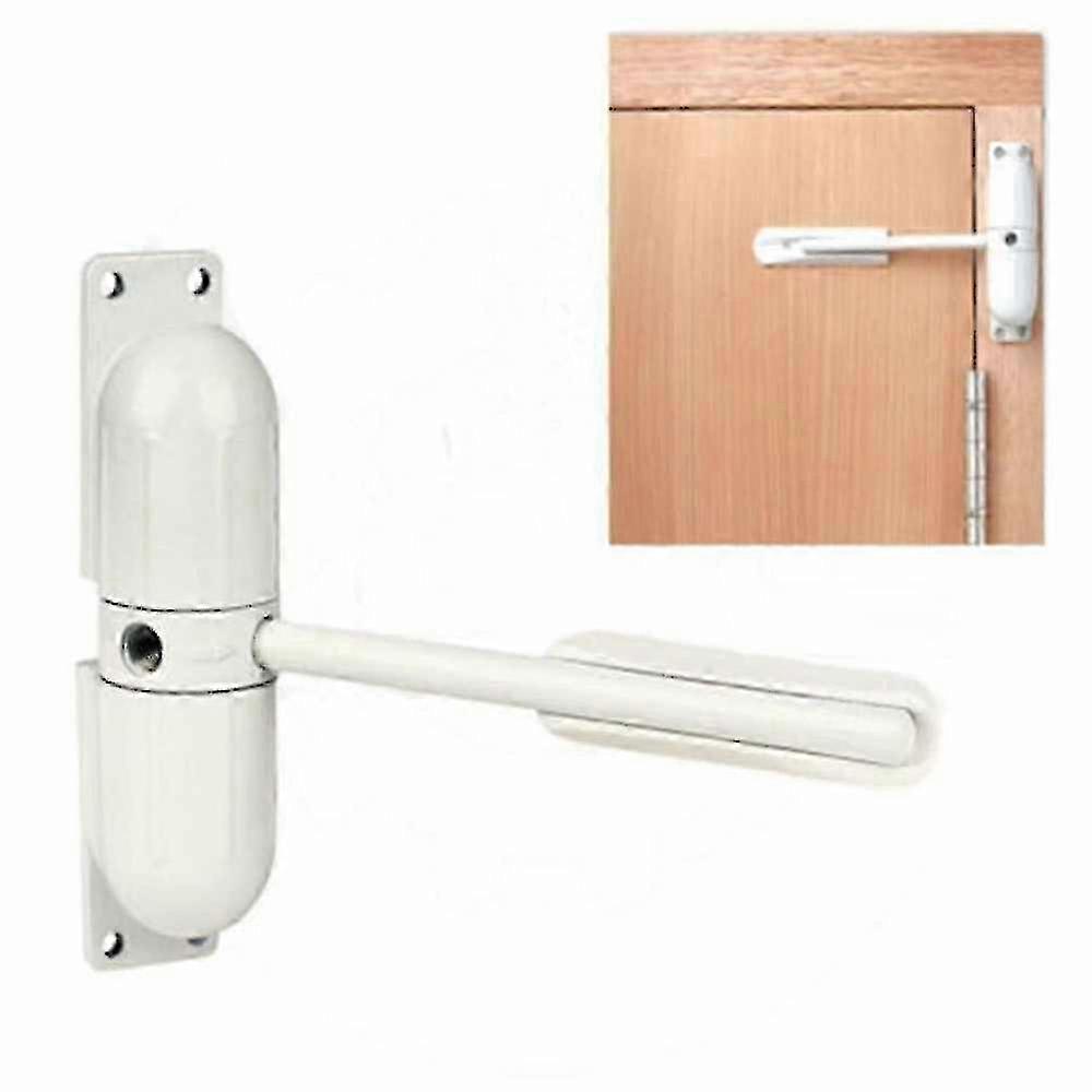 20-70kg White Zinc Alloy Adjustable Surface Mounted Automatic Closing Door Hinge