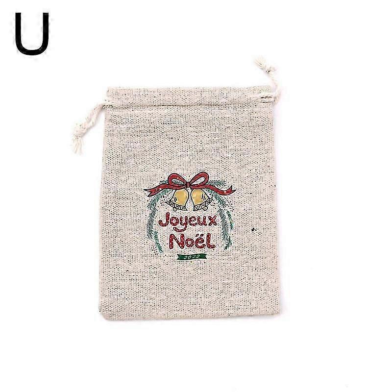 Christmas Linen Bag Candies Drawstring Gift Storage